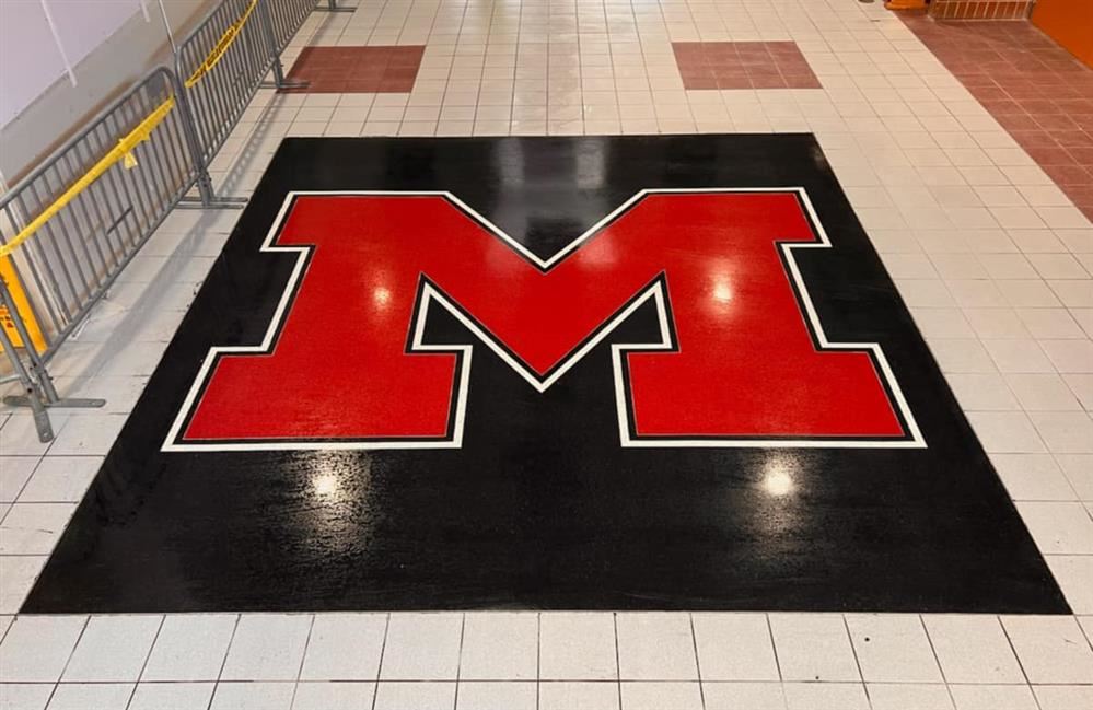Image of Cabell Midland M inset on floor